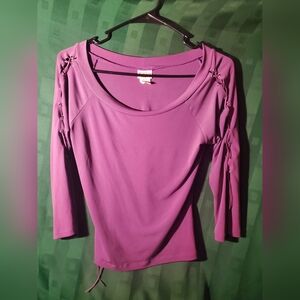 Large Short Sleeve Purple Shirt Top